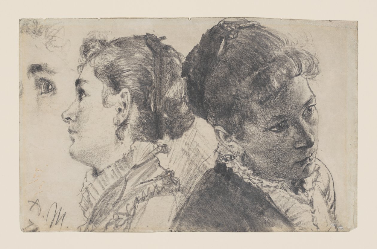 Egy fiatal nő tanulmányai alkotó: Adolph Menzel