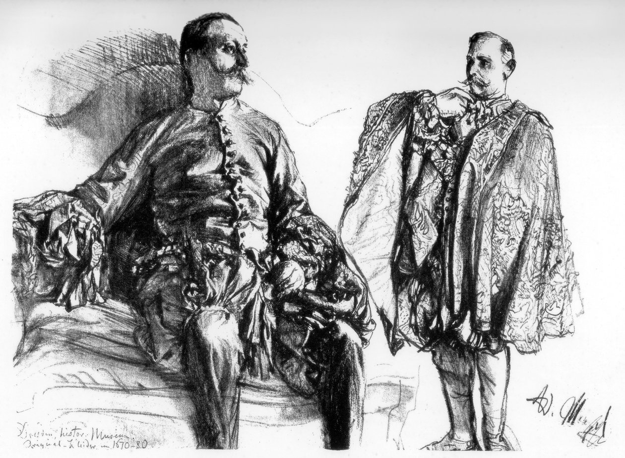 Tanulmányok a régi ruhákról élő modelleken, 1880-1882. alkotó: Adolph Menzel