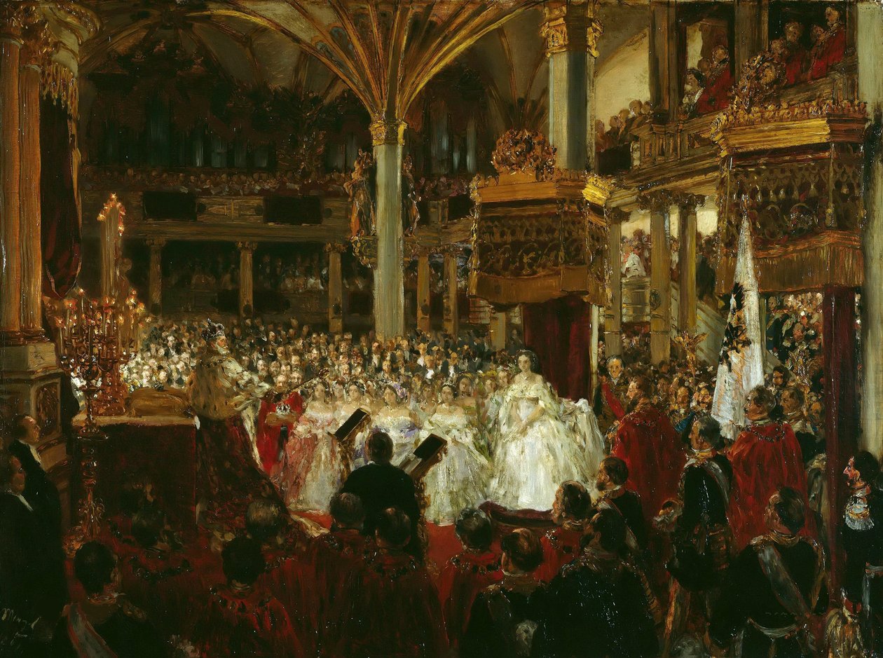 I. Vilmos porosz királlyá koronázása a königsbergi kastélyban 1861-ben, 1861-ben. alkotó: Adolph Menzel