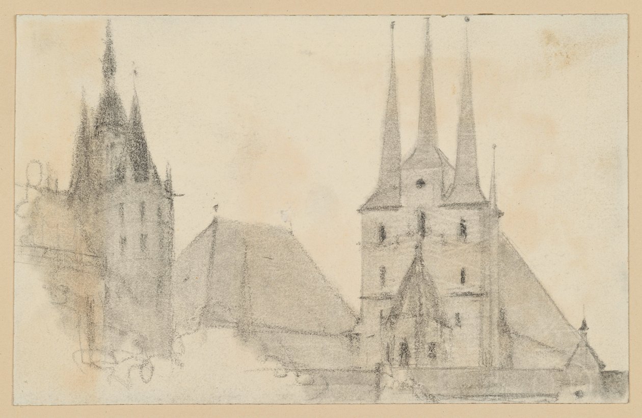 Az erfurti dóm és a Szent Severin-templom tornyai és tetői alkotó: Adolph Menzel