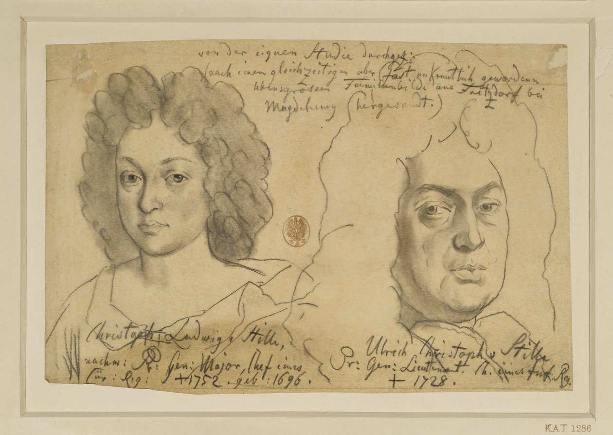 Ulrich Christoph von Stille. Porosz altábornagy, valamint Christoph Ludwig von Stille. Porosz dandártábornok alkotó: Adolph Menzel