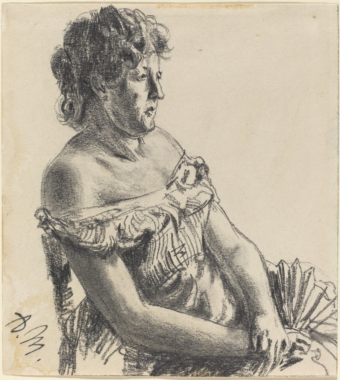 Nő udvari ruhában alkotó: Adolph Menzel