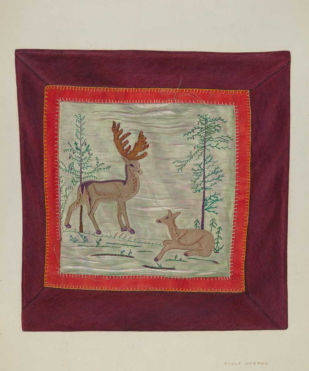 Applique Coverlet Detail, c. 1941. alkotó: Adolph Opstad