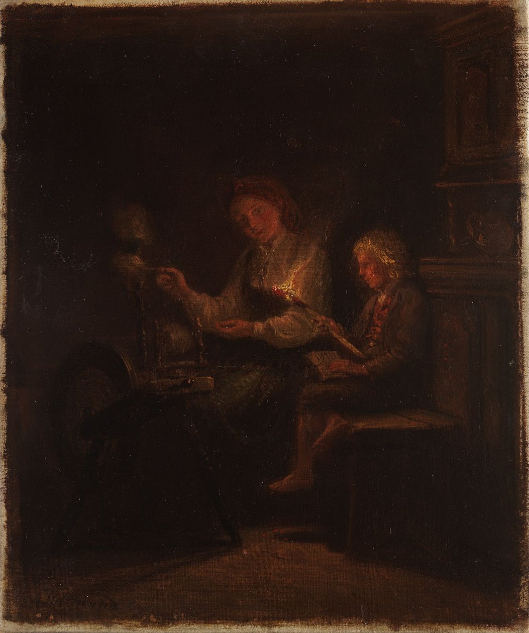 A rokka mellett alkotó: Adolph Tidemand