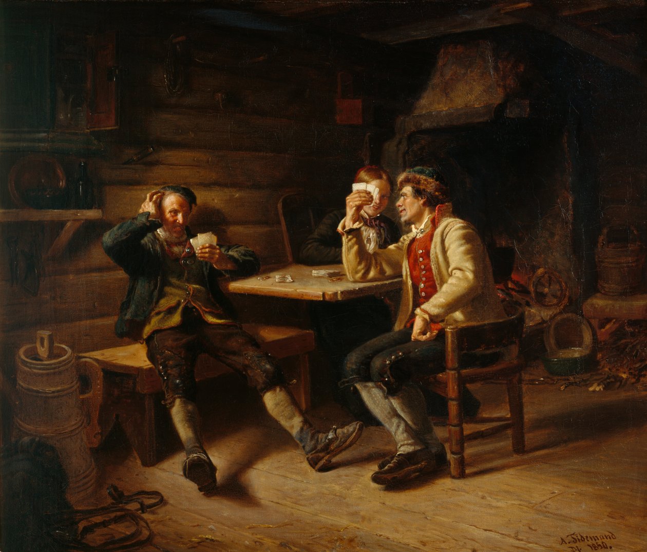Kártyajátékosok alkotó: Adolph Tidemand