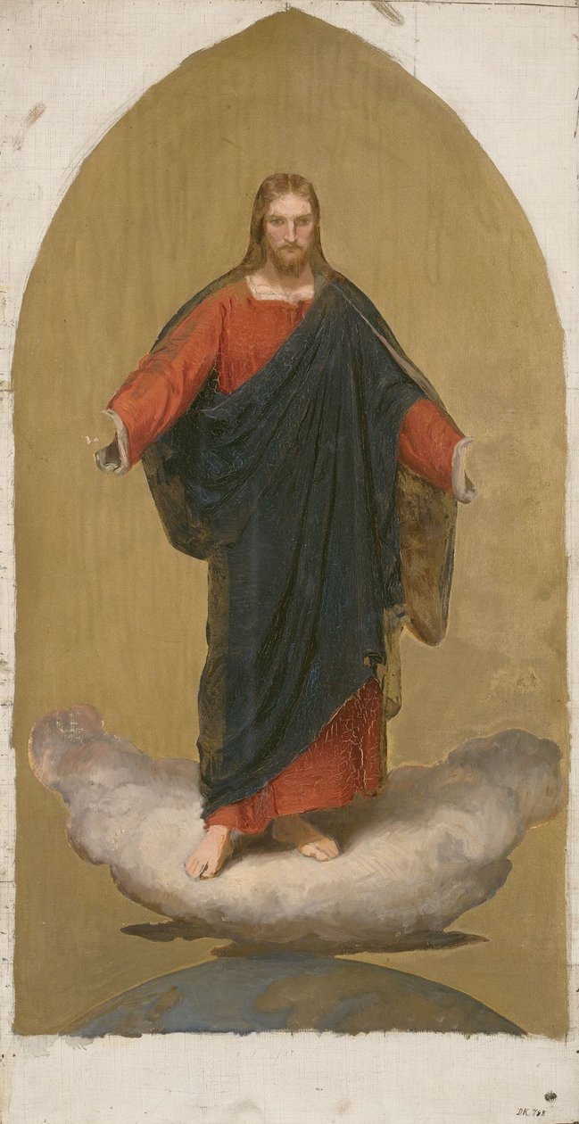 Christus auf dem Globus. Skizze für ein Altarbild alkotó: Adolph Tidemand