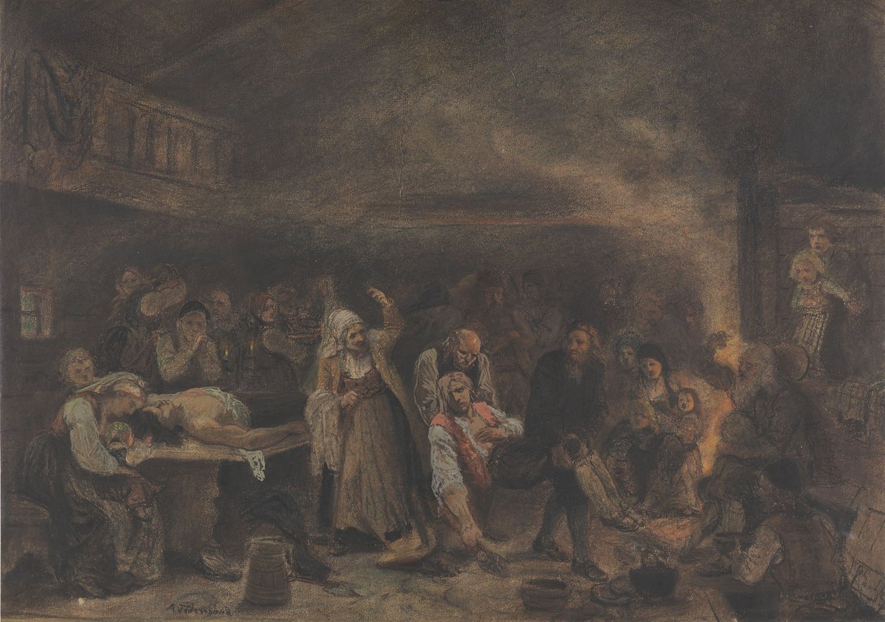 A párbaj után alkotó: Adolph Tidemand