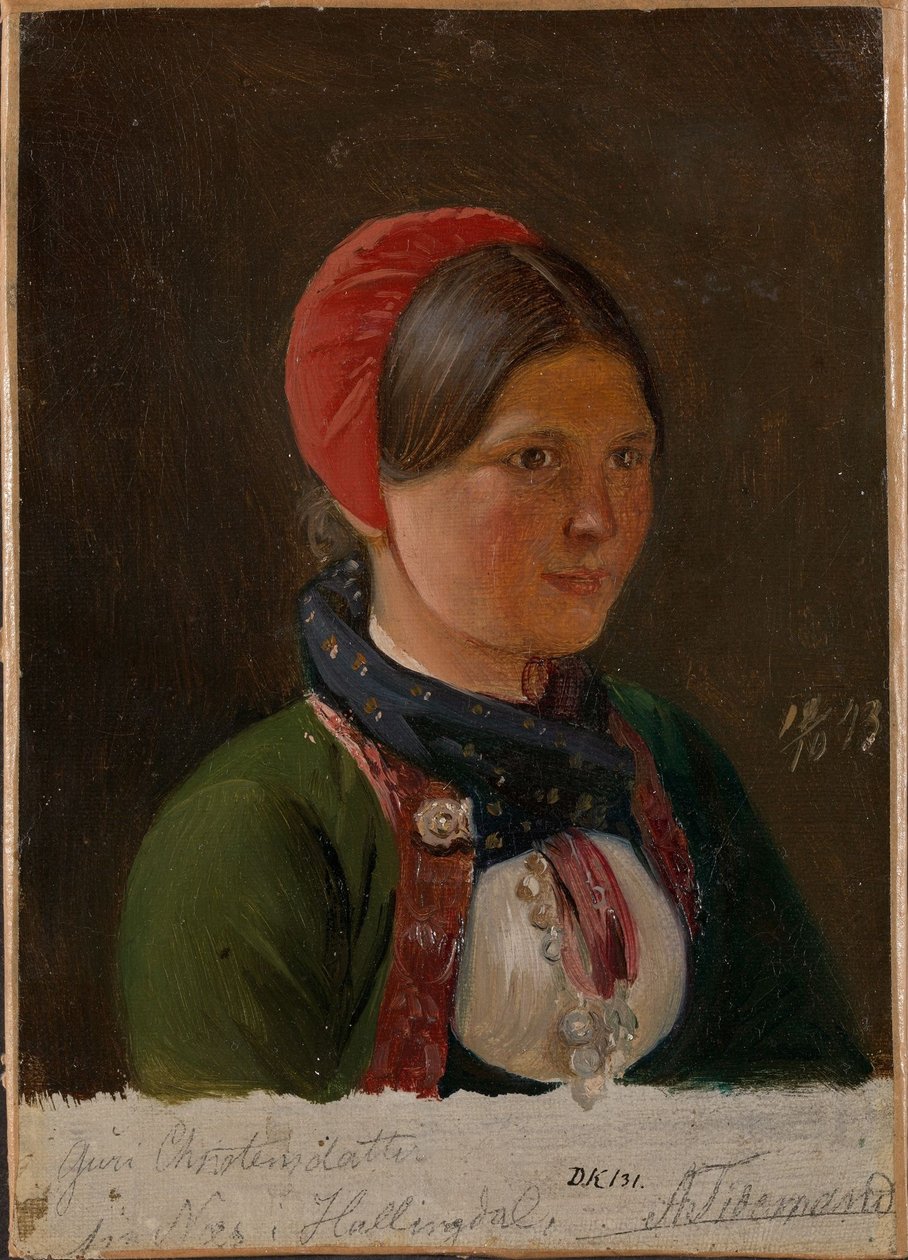 A lány Hallingdalból alkotó: Adolph Tidemand