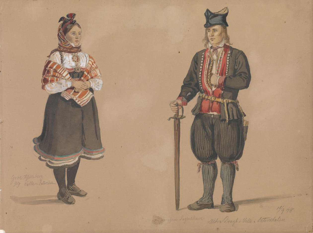 Gro Kjelleberg; Bjugen Sagneskare, Valle alkotó: Adolph Tidemand