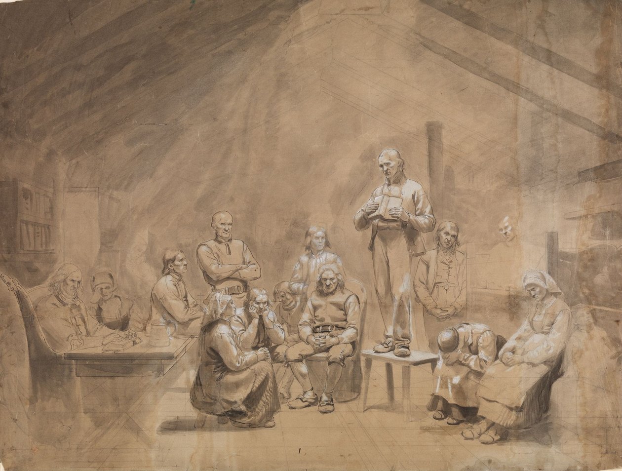 Hauge követői alkotó: Adolph Tidemand