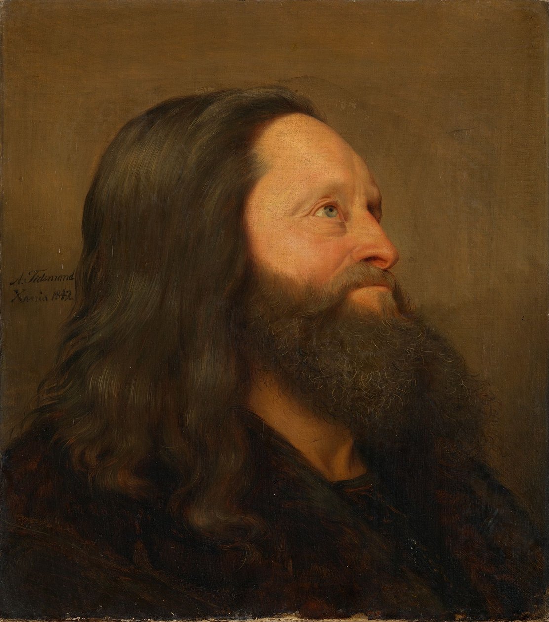 Egy idős férfi portrévázlata alkotó: Adolph Tidemand