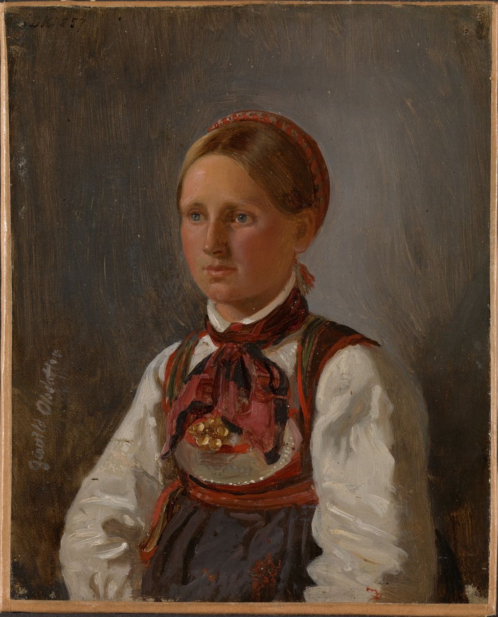A tinni Gunild Olsdatter portréja alkotó: Adolph Tidemand