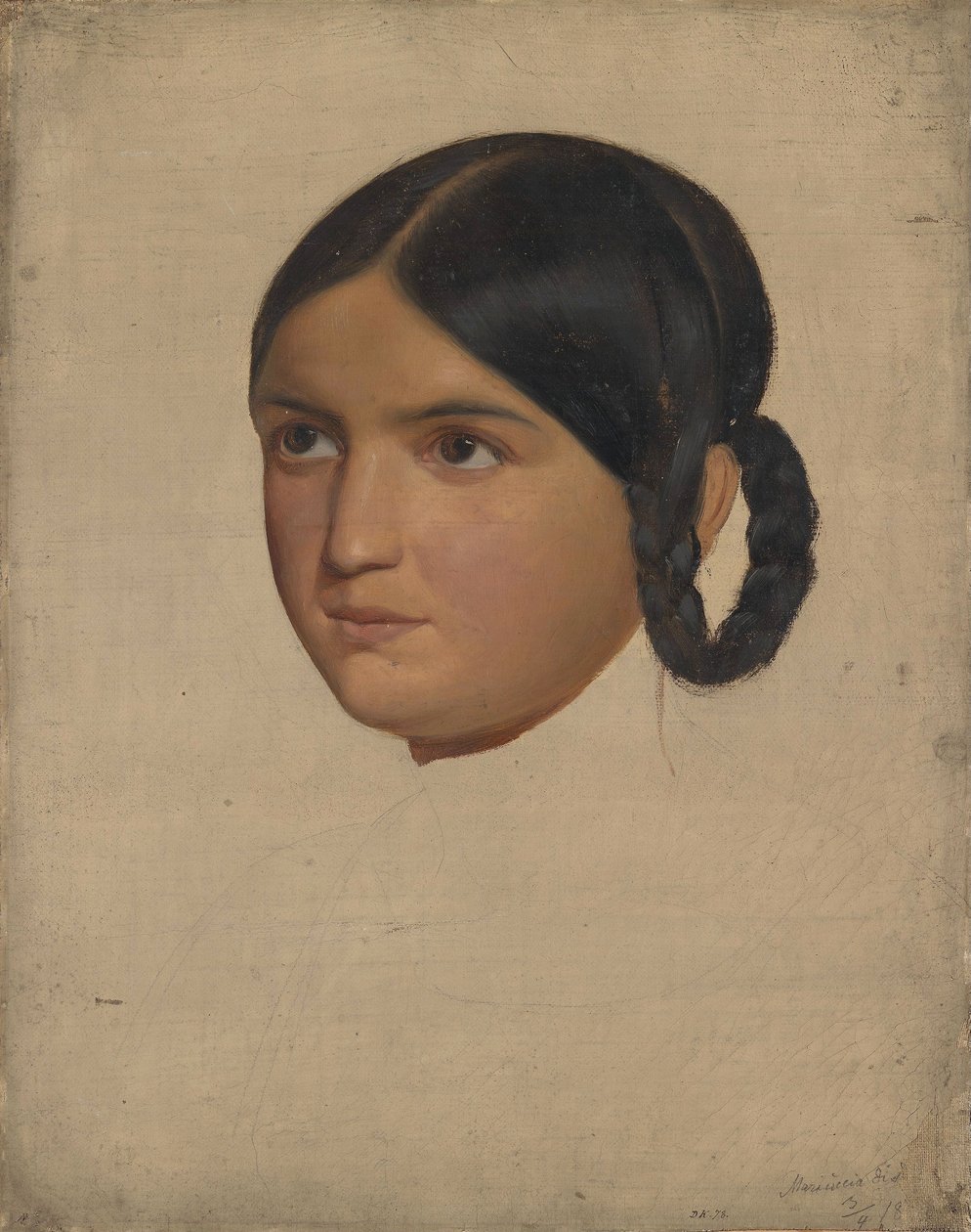 Mariuccia portrévázlata alkotó: Adolph Tidemand