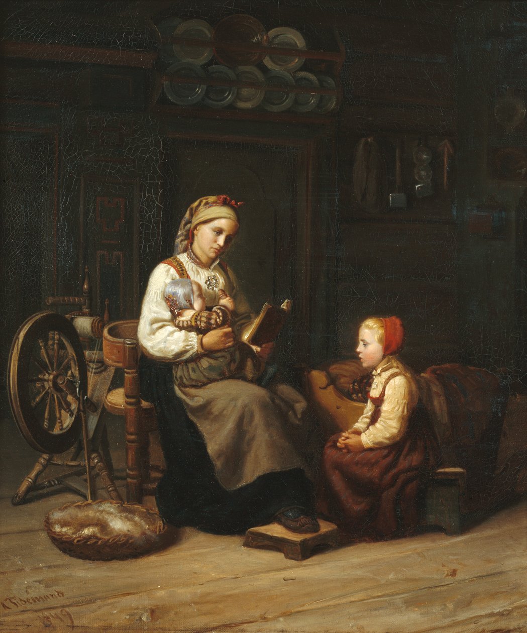 Az anya tanít alkotó: Adolph Tidemand