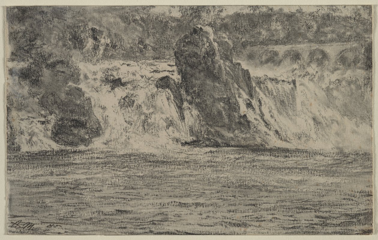 A Rajna vízesése Schaffhausenben alkotó: Adolph Menzel