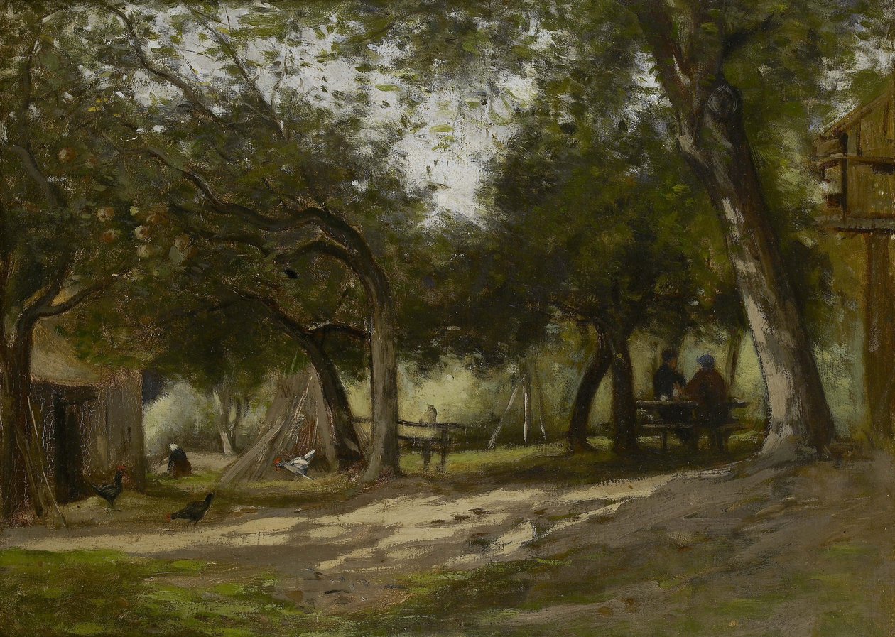 Táj tanyaudvarral, 1830 alkotó: Adolphe Felix Cals