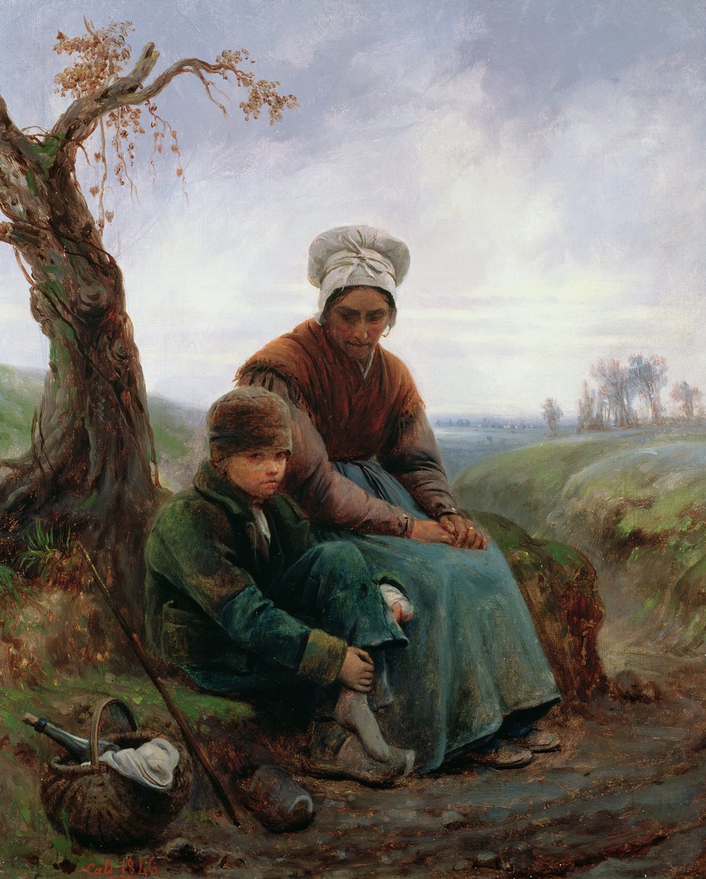 Parasztasszony és fiú, 1846 alkotó: Adolphe Felix Cals