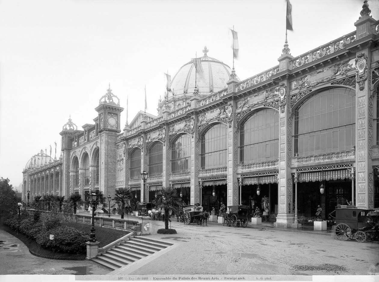 Kilátás a Palais des Beaux-artsra, Egyetemes Kiállítás, Párizs, 1889 alkotó: Adolphe Giraudon