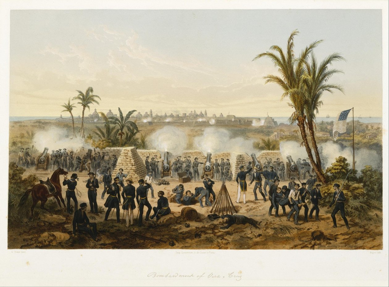 Vera-Cruz bombázása alkotó: Adolphe Jean Baptiste Bayot