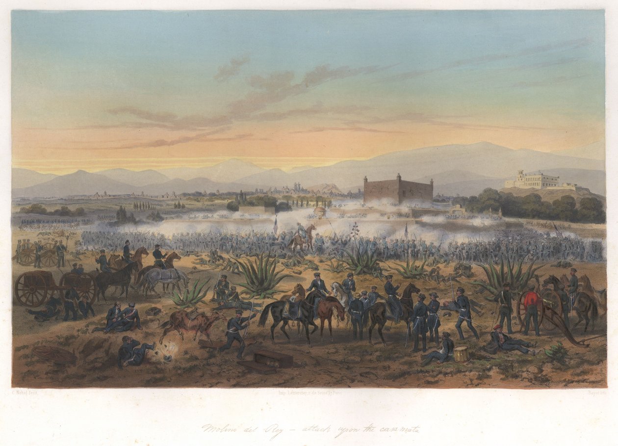 Molino del Rey-támadás a casa mata ellen (1847. szeptember 8.) a mexikói-amerikai háborúban alkotó: Adolphe Jean Baptiste Bayot
