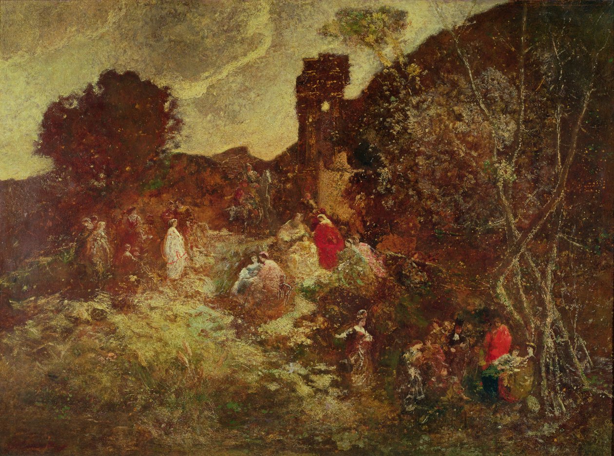 Don Quijote és Sancho Panza, 1865 körül alkotó: Adolphe Joseph Thomas Monticelli