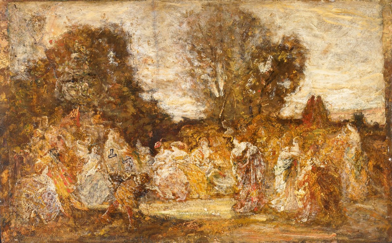Hölgyek a kertben alkotó: Adolphe Joseph Thomas Monticelli