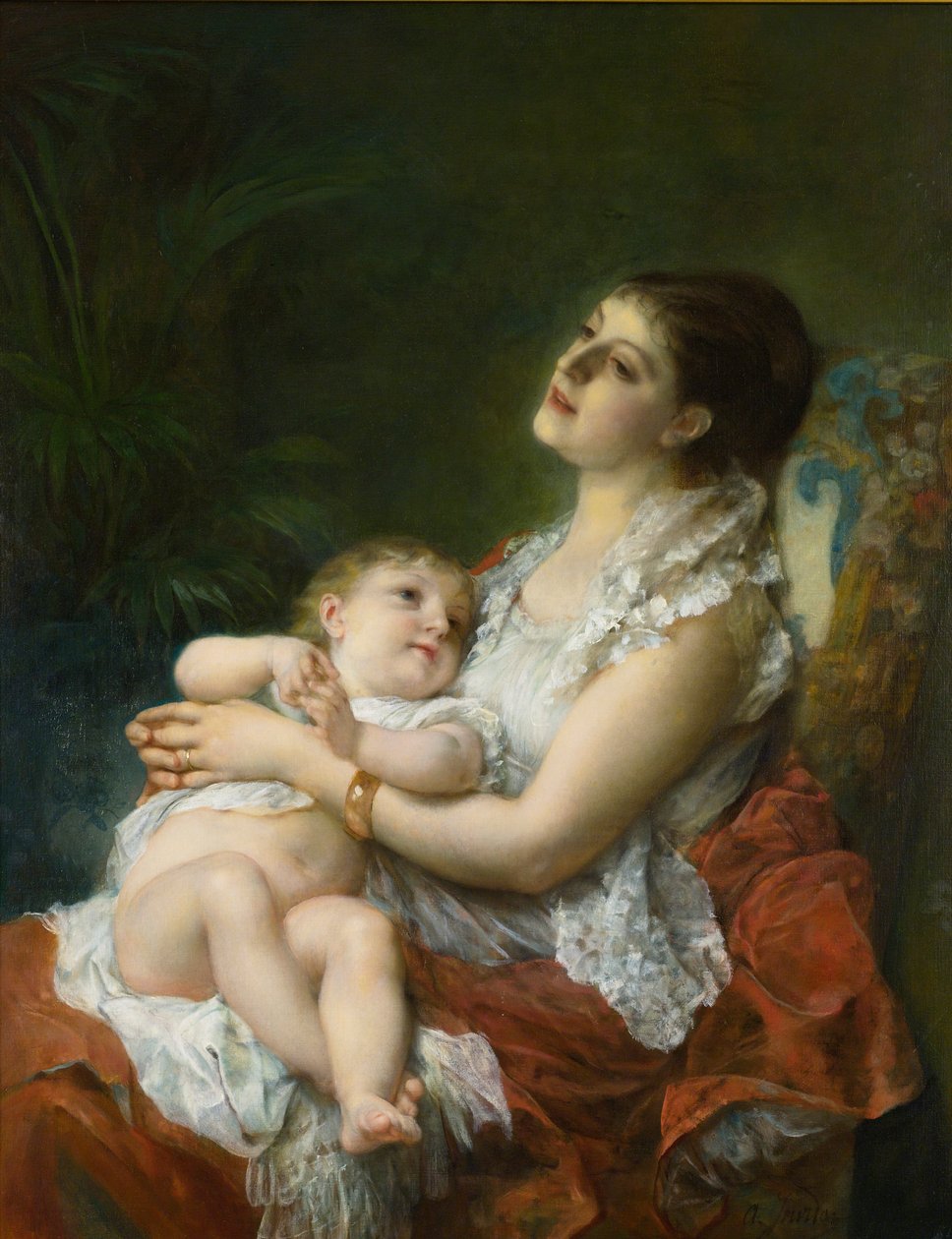 Egy anya ölelése alkotó: Adolphe Jourdan