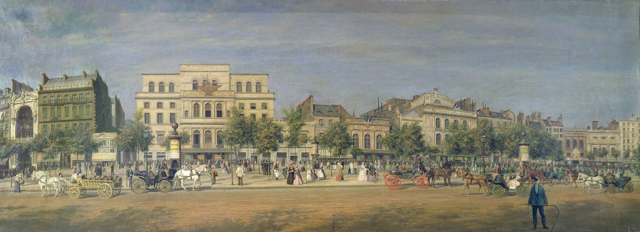 A Le Boulevard du Temple és több színházának panorámája, 1860 körül alkotó: Adolphe Martial Potemont