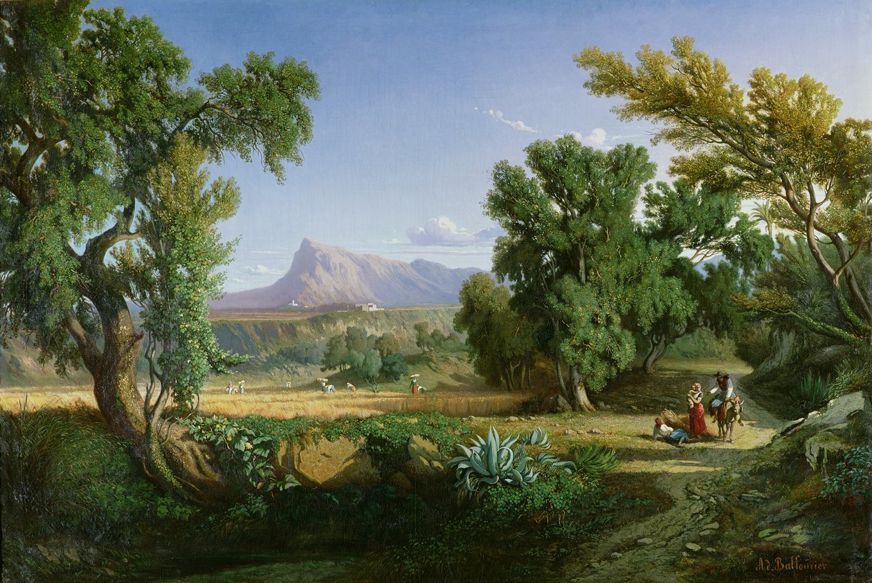 Valdemusa külvárosa, Mallorca, 1847 alkotó: Adolphe Paul Emile Balfourier