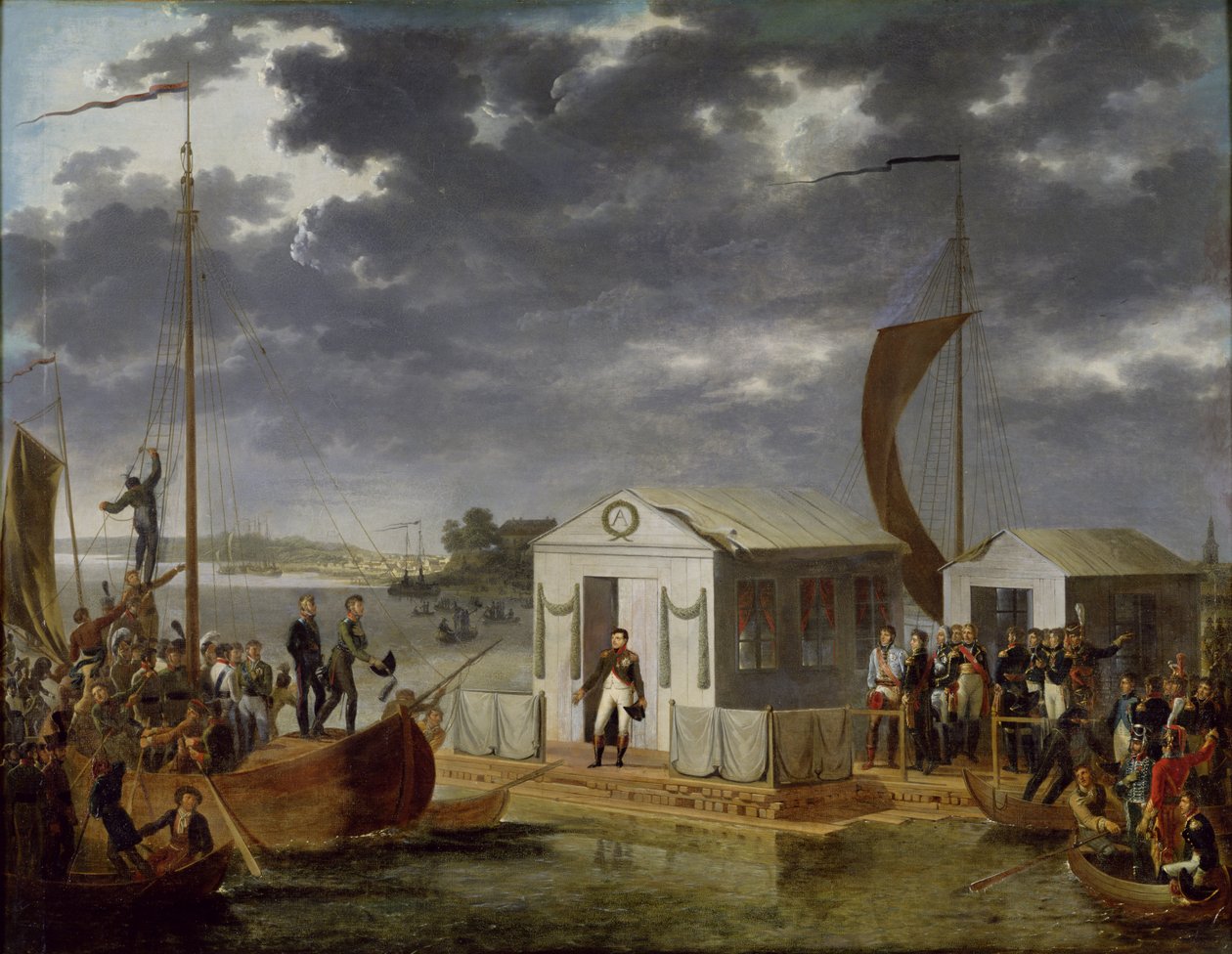 Napóleon Bonaparte (1769-1821) és I. Sándor (1777-1825) oroszországi találkozása Niemenben, 1807. június 25. alkotó: Adolphe Roehn