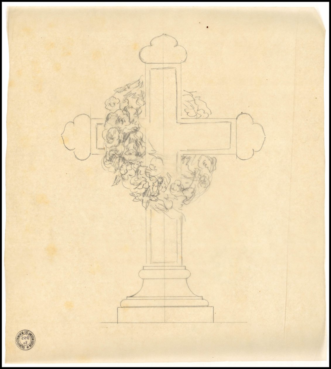 Vázlat a Karakehia család sírjáról a párizsi Père Lachaise temetőben alkotó: Adolphe Victor Geoffroy Dechaume