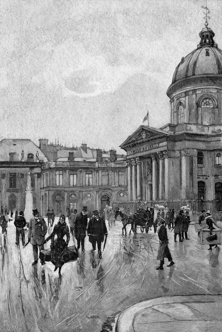A Szajna partja és az Institut de France alkotó: Adolphe (after) Giraldon