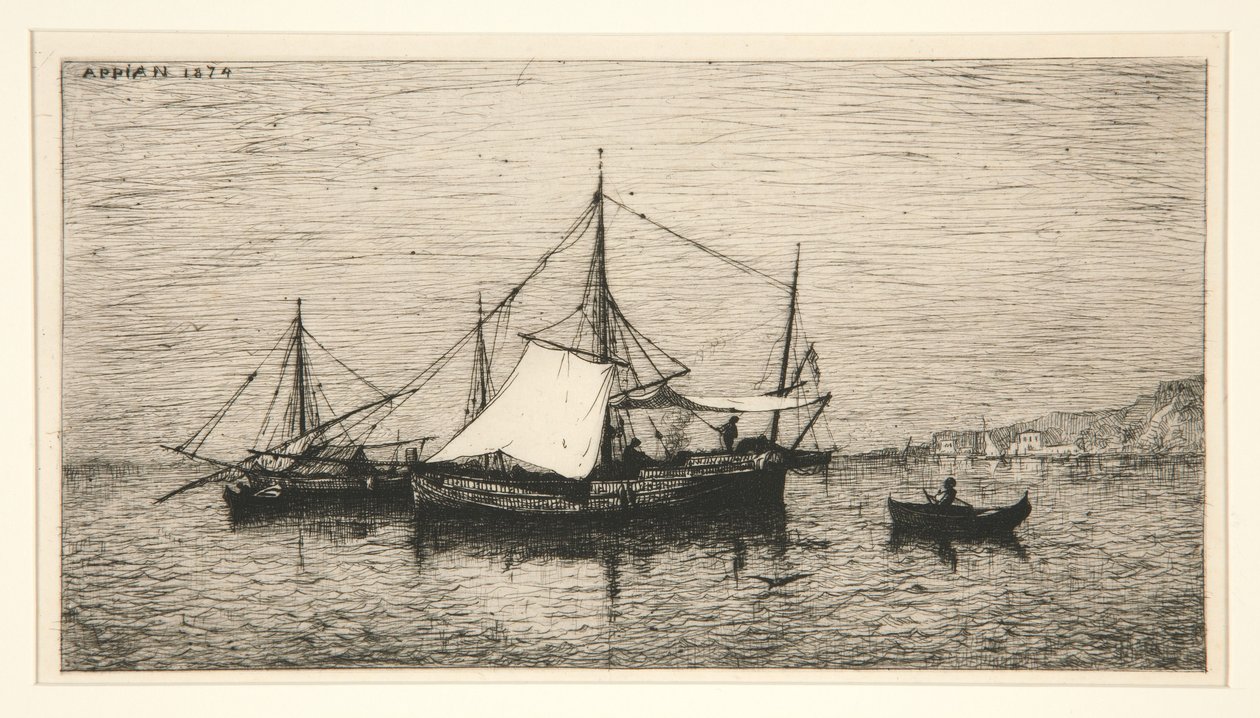 Part menti hajók (olasz partok) alkotó: Adolphe Appian