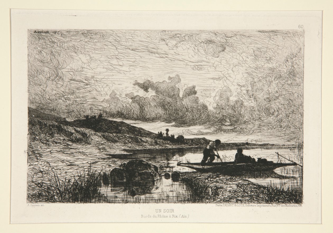 Egy este, Banks of the Rhone a Rixben alkotó: Adolphe Appian