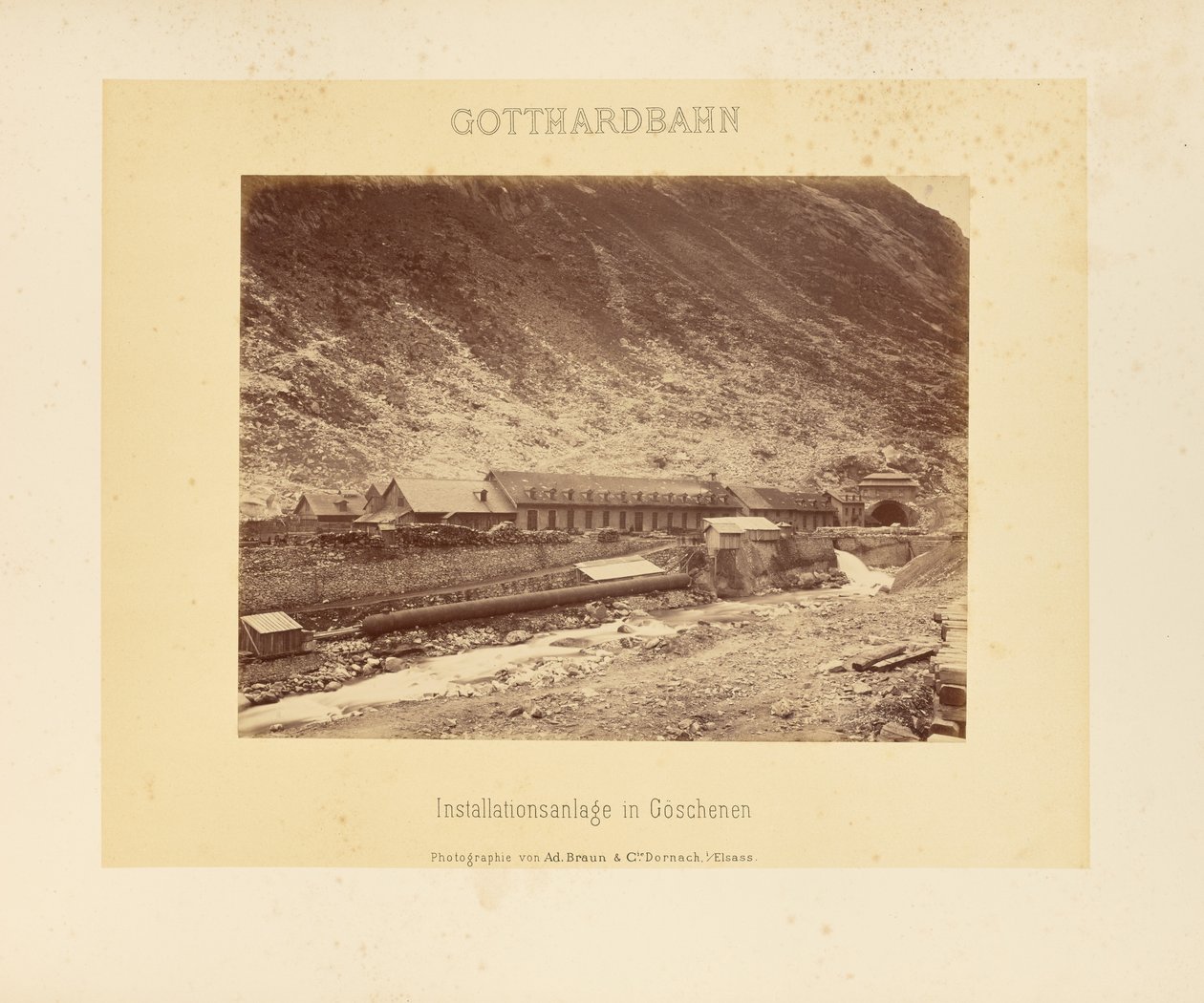 Gotthard-vasút: Göschenen telepítési rendszer alkotó: Adolphe Braun and Cie