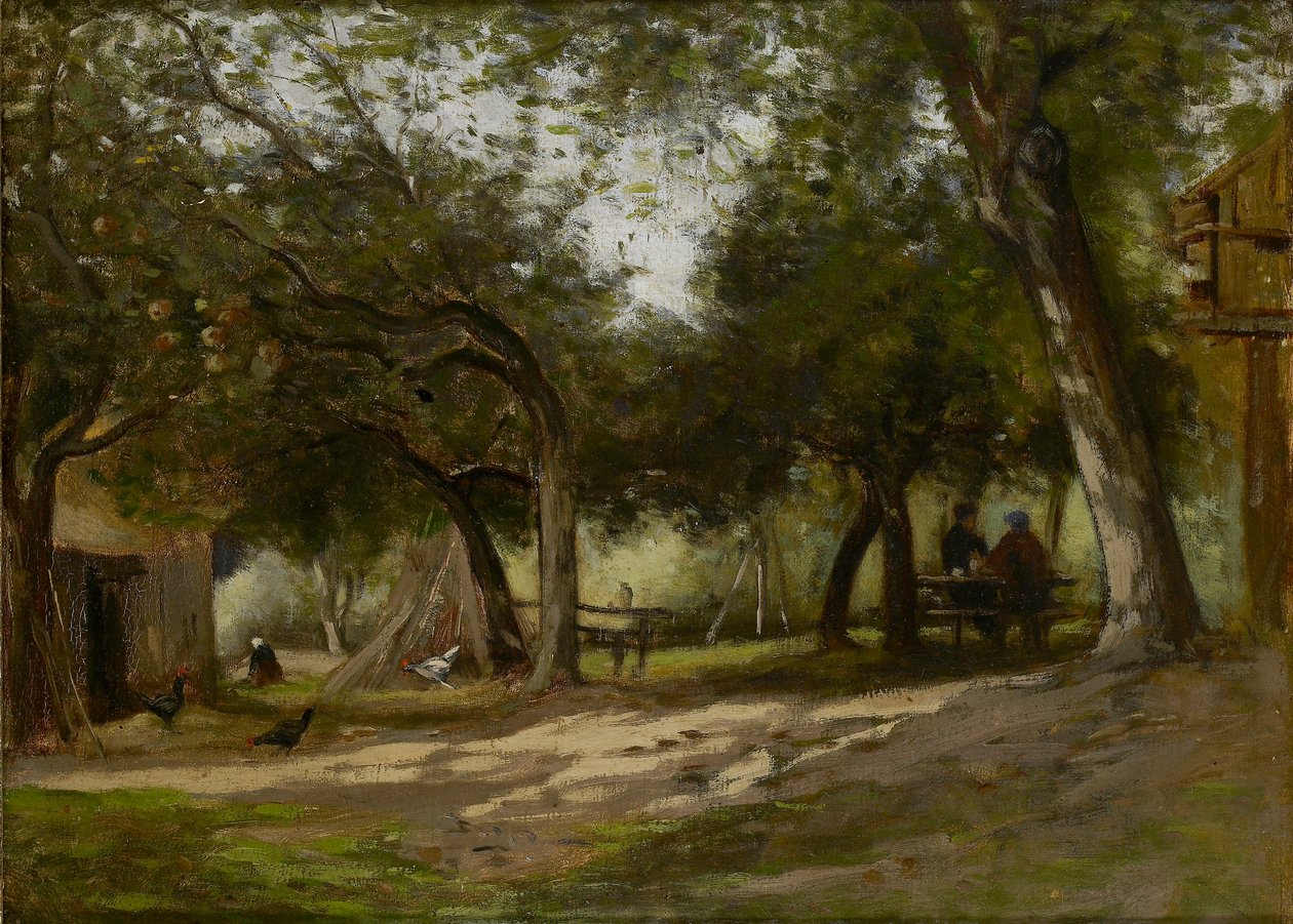 Táj tanyaudvarral, 1830-1880 alkotó: Adolphe Felix Cals