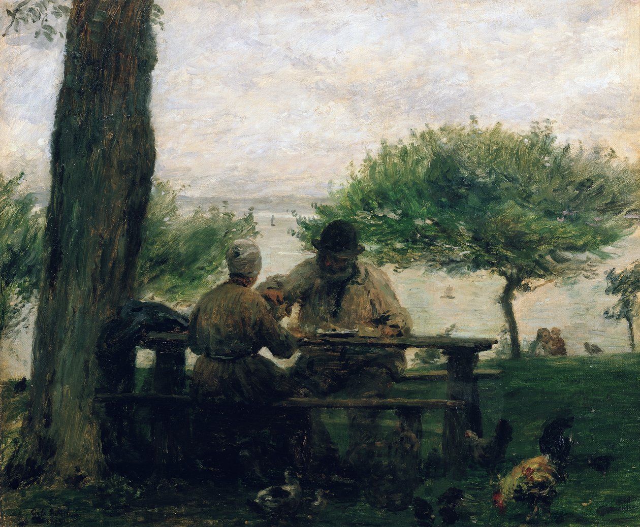 Az étkezés Honfleurben, 1875 alkotó: Adolphe Felix Cals
