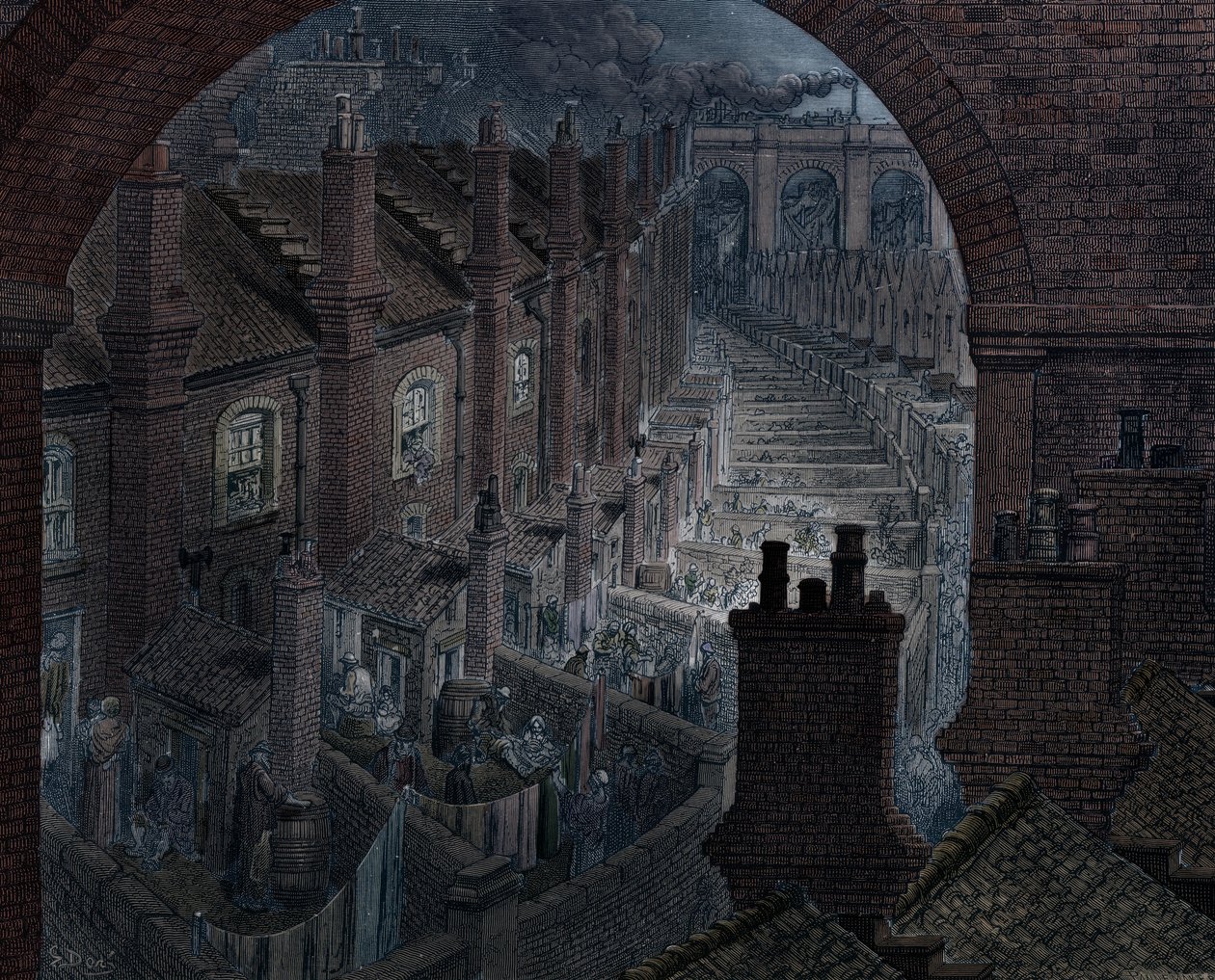 London felett vasúton, 1872 alkotó: Adolphe Francois Pannemaker