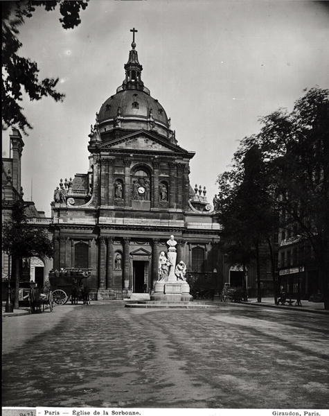 A Sorbonne-templom, amelyet Jacques Lemercier (kb. 1585-1654) épített 1635-53-ban alkotó: Adolphe Giraudon