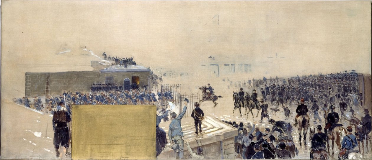 A párizsi városháza prefektusi hivatalának vázlata: A kijárat alkotó: Adolphe Gustave Binet