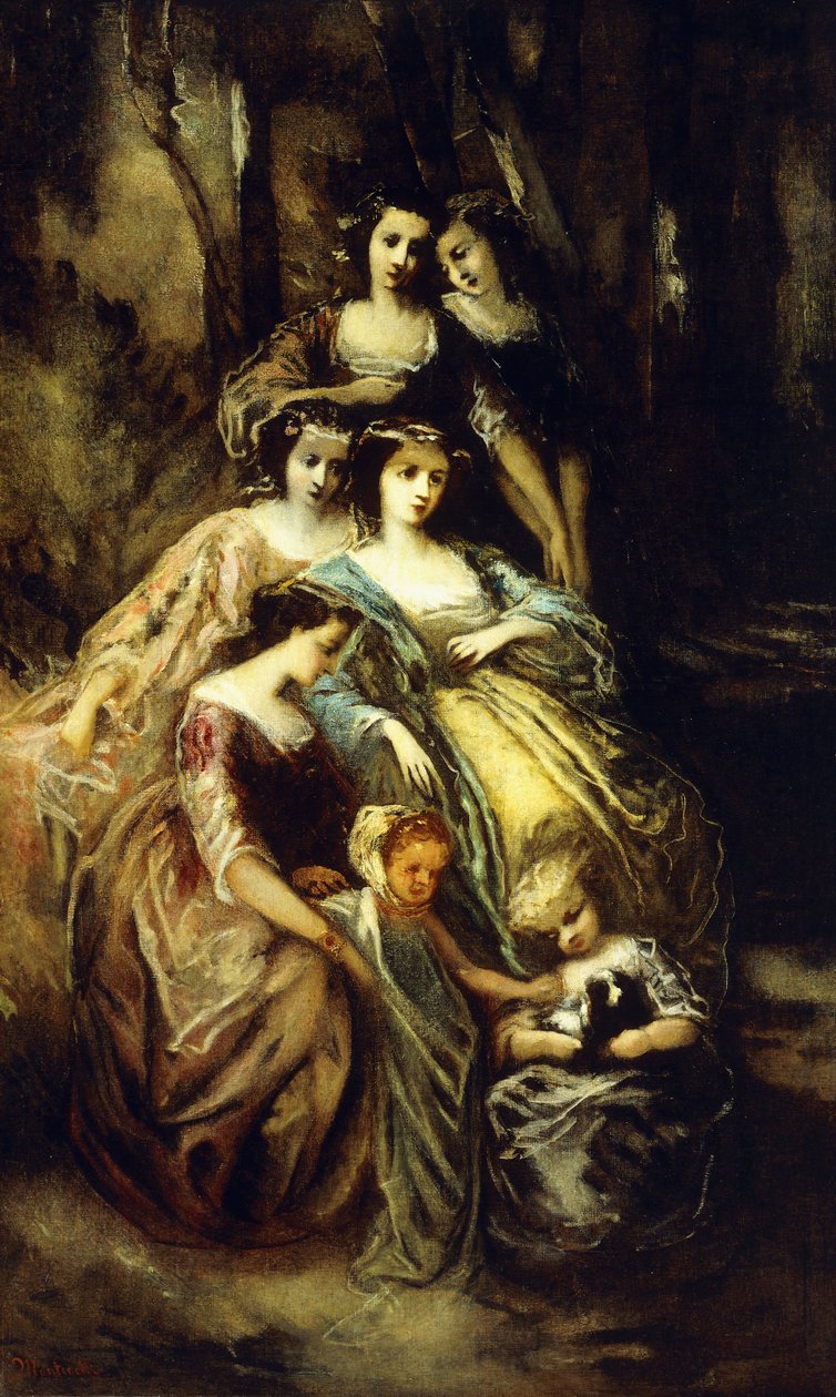 Eugenie császárné és kísérői, alkotó: Adolphe Joseph Thomas Monticelli