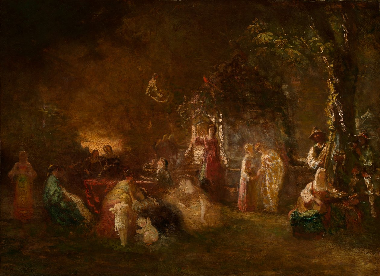 Fête Champêtre, 1844-86 körül (olaj, vászon) alkotó: Adolphe Joseph Thomas Monticelli