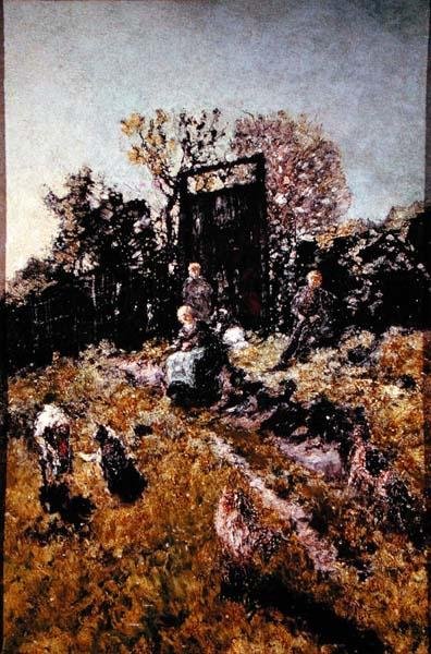Tájkép figurákkal és kecskékkel, 1866 előtt (olaj, tábla) alkotó: Adolphe Joseph Thomas Monticelli