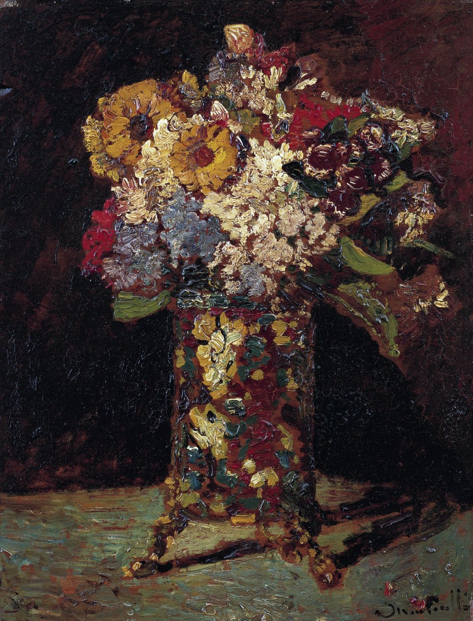 "Egy csokor virágcsendélet" (Virágcsendélet) Adolphe Thomas Joseph Monticelli (1824-1886) festménye 1875 Van Gogh Múzeum, Amszterdam alkotó: Adolphe Joseph Thomas Monticelli