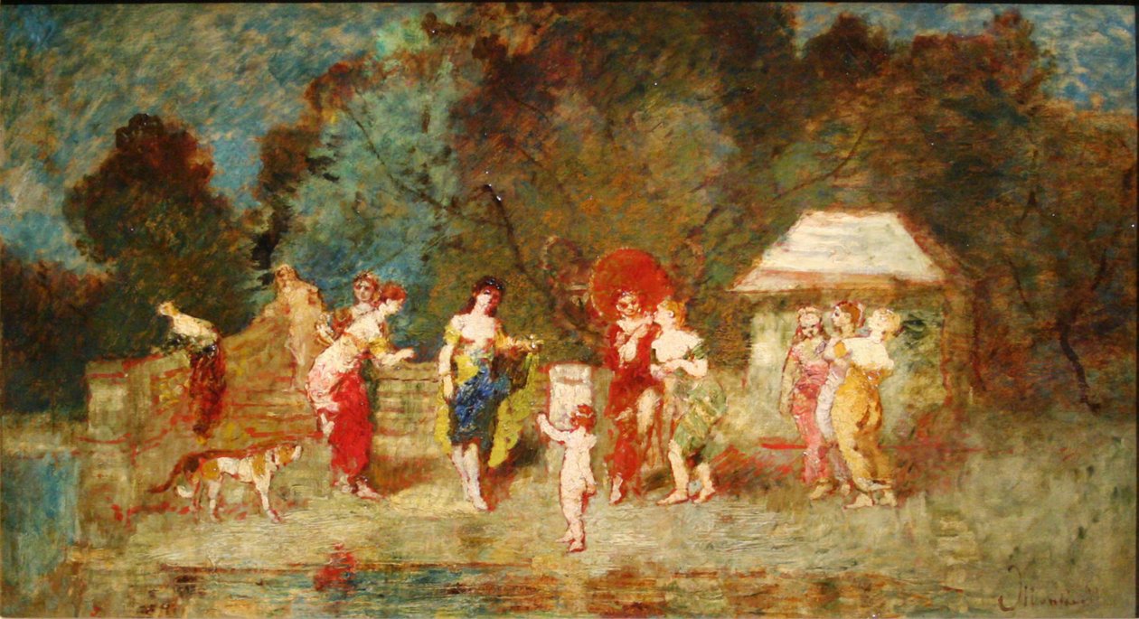 Jelenet egy parkban II, 1870 körül alkotó: Adolphe Joseph Thomas Monticelli