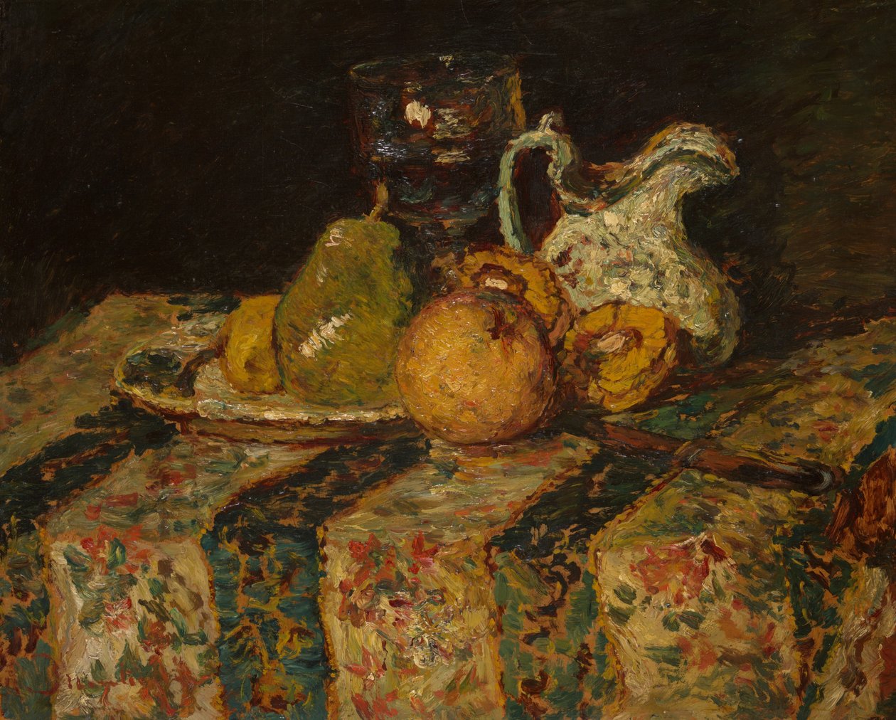 Csendélet gyümölcs- és borkancsóval alkotó: Adolphe Joseph Thomas Monticelli