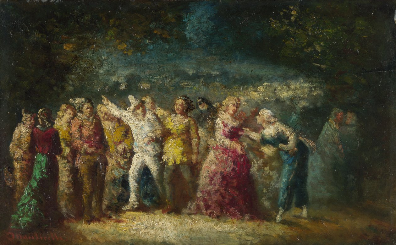 Fáklyás menet, 1870-1880 alkotó: Adolphe Joseph Thomas Monticelli