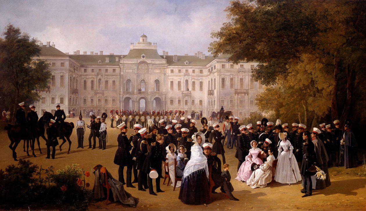 Egynapos séta a strelnói vár közelében 1840-ben Adolphe Ladurner (1798-1856) festménye alkotó: Adolphe Ladurner