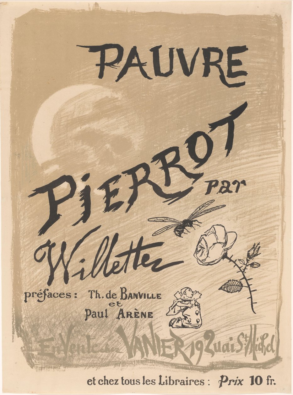 A Pauvre Pierrot plakátja, Adolphe Léon Willette alkotó: Adolphe Leon Willette