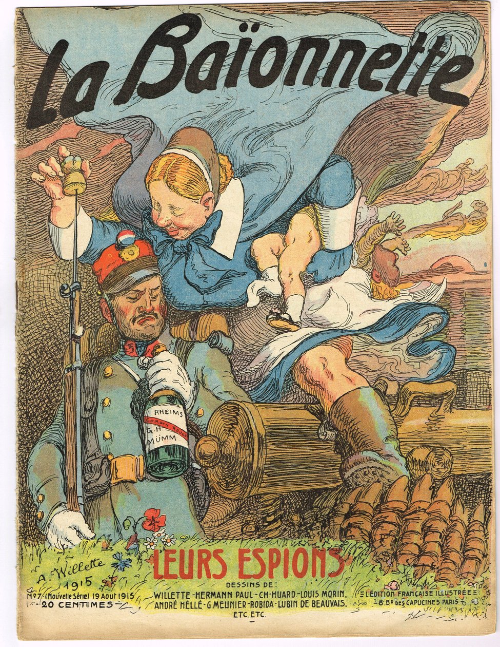 A „La Baionnette”, Satirique en Colors borítója alkotó: Adolphe Leon Willette